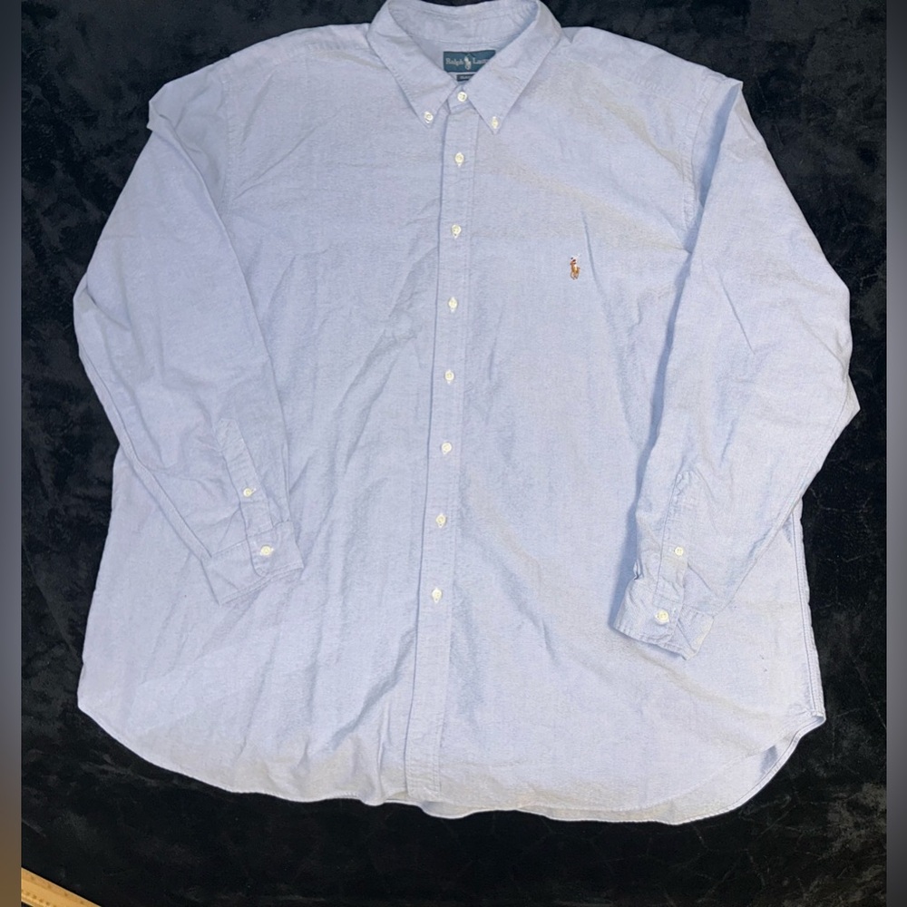 Polo Ralph Lauren Blue Button Down Classic Fit Shirt Mens Size 4XLT Flesh Pony